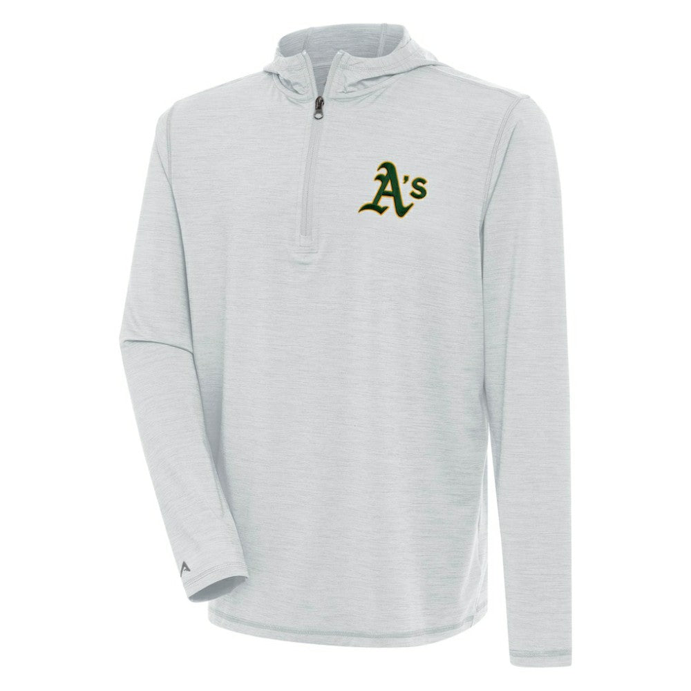 Athletics Antigua Tidy Quarter-Zip Hoodie - Heather Gray - MLB Sale