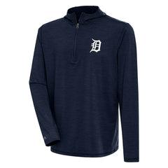 Detroit Tigers Antigua Tidy Quarter-Zip Hoodie - Heather Navy - MLB Discount