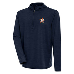 Houston Astros Antigua Tidy Quarter-Zip Hoodie - Heather Navy - MLB Lifestyle