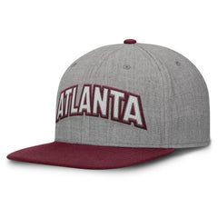 Atlanta Braves Fanatics Elements Felt Chainstitch Snapback Hat - Gray/Maroon - Fanatics Lifestyle