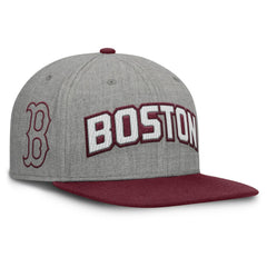 Boston Red Sox Fanatics Elements Felt Chainstitch Snapback Hat - Gray/Maroon - Fanatics on Sale