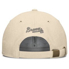 Atlanta Braves Fanatics Front Office Leather Patch Adjustable Hat - Cream - Fanatics Sale