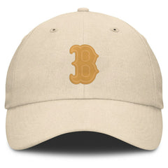 Boston Red Sox Fanatics Front Office Leather Patch Adjustable Hat - Cream - Fanatics Discount