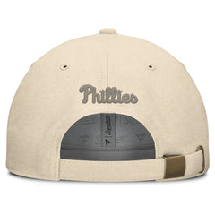 Philadelphia Phillies Fanatics Front Office Leather Patch Adjustable Hat - Cream - Fanatics Lifestyle