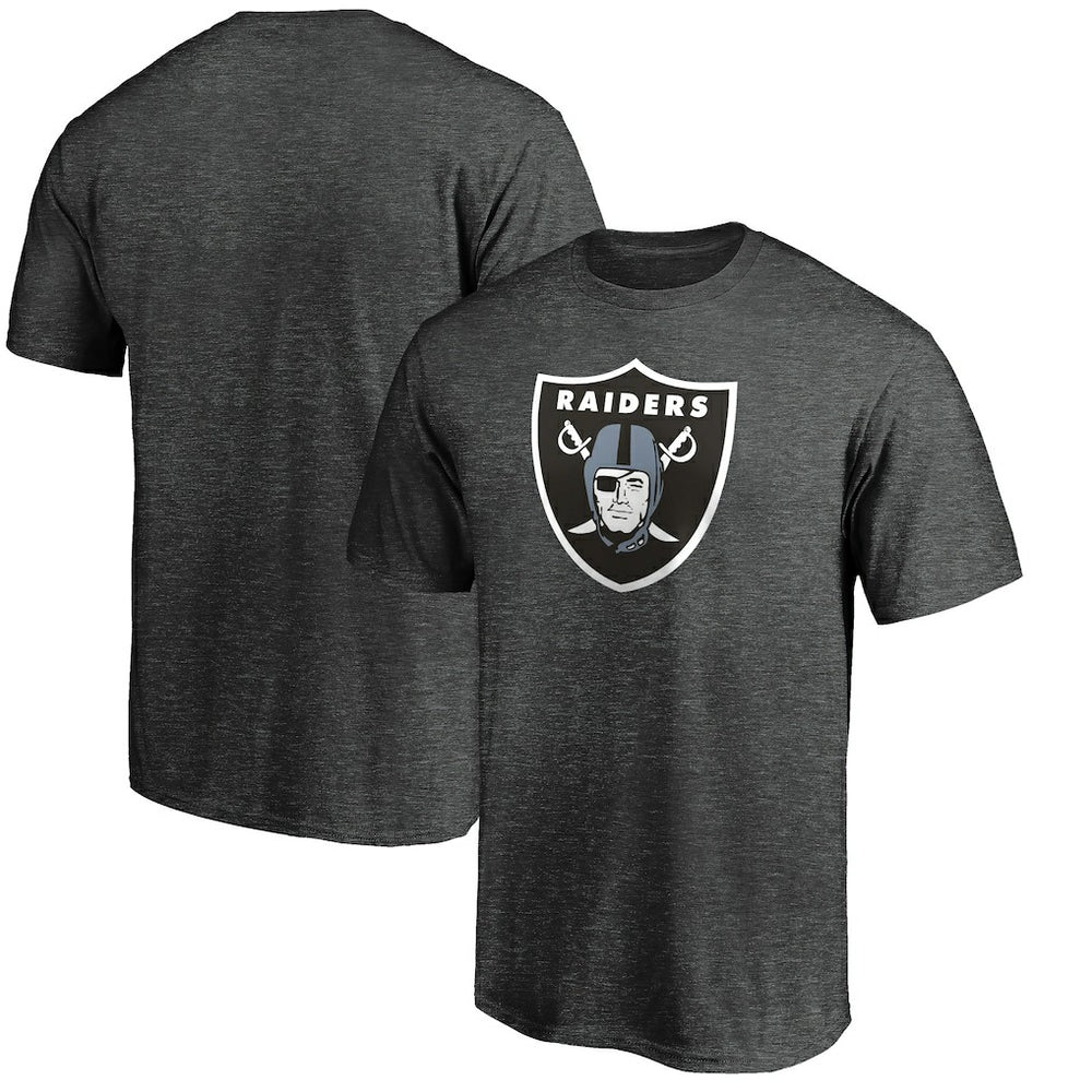 Fanatics Las Vegas Raiders Primary Logo T-Shirt Heather Charcoal