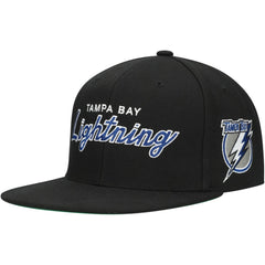 Tampa Bay Lightning Mitchell & Ness Core Team Script 2.0 Snapback Hat - Black - NHL 201212974