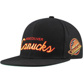 Vancouver Canucks Mitchell & Ness Core Team Script 2.0 Snapback Hat - Black - NHL 201212976
