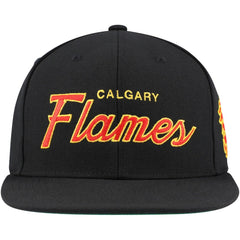 Calgary Flames Mitchell & Ness Core Team Script 2.0 Snapback Hat - Black - NHL 201212979