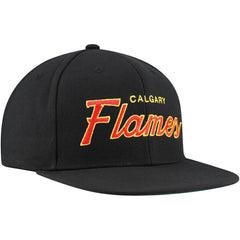 Calgary Flames Mitchell & Ness Core Team Script 2.0 Snapback Hat - Black - NHL 201212979