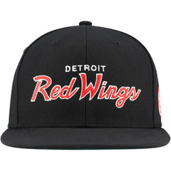 Detroit Red Wings Mitchell & Ness Core Team Script 2.0 Snapback Hat - Black - NHL 201212980