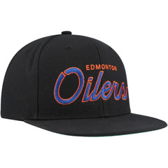 Edmonton Oilers Mitchell & Ness Core Team Script 2.0 Snapback Hat - Black - NHL 201212989