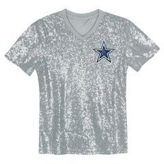 CeeDee Lamb Dallas Cowboys Girls Youth Sequin V-Neck Fashion Jersey Silver