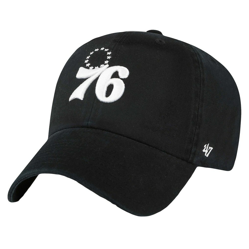 Philadelphia 76ers '47 Core Logo Clean Up Adjustable Hat Black | 47 brand Near Me