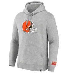 Fanatics Cleveland Browns Legacy Fleece Pullover Hoodie Heather Gray