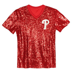 Bryce Harper Philadelphia Phillies Juniors Name & Number Sequin V-Neck Top - Red - MLB Lifestyle