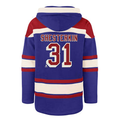Igor Shesterkin New York Rangers '47 Player Name & Number Lacer Pullover Hoodie - Blue - NHL 201242065