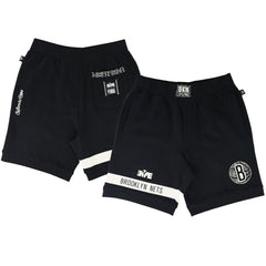 Brooklyn Nets NBA x Two Hype Unisex Culture & Hoops Premium Classic Fleece Shorts - Black