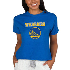 Golden State Warriors Concepts Sport NBA Women's Concepts Mainstream Terry SS Top Royal