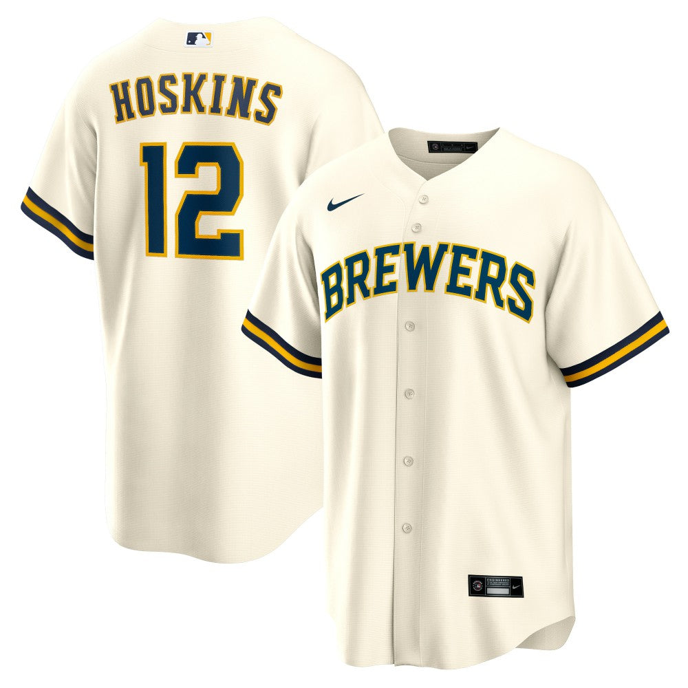 Rhys Hoskins Milwaukee Brewers Nike Home Replica Player Jersey - Cream - Nike Discount
