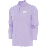 Detroit Red Wings Antigua White Logo Hunk Quarter-Zip Pullover - Lavender - NHL 201249472