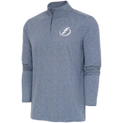 Tampa Bay Lightning Antigua White Logo Hunk Quarter-Zip Pullover - Heather Navy - NHL 201249488