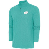 Carolina Hurricanes Antigua White Logo Hunk Quarter-Zip Pullover - Heather Aqua - NHL 201249494