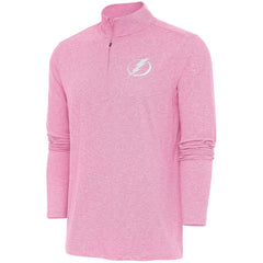 Tampa Bay Lightning Antigua White Logo Hunk Quarter-Zip Pullover - Pink - NHL 201249516