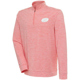 Carolina Hurricanes Antigua White Logo Bright Quarter-Zip Pullover - Coral - NHL 201249643