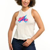 Atlanta Braves Lusso Women's Lourdes Tank Top - White - MLB on Sale