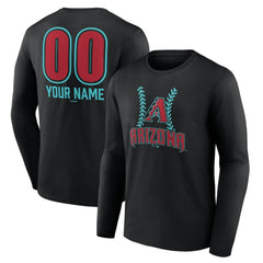 Arizona Diamondbacks Personalized Name & Number Fastball Long Sleeve T-Shirt - Black - MLB Online