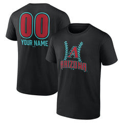 Arizona Diamondbacks Personalized Name & Number Fastball T-Shirt - Black - MLB Discount