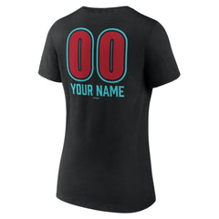 Arizona Diamondbacks Women's Personalized Name & Number Fastball V-Neck T-Shirt - Black - MLB Discount