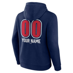 Atlanta Braves Personalized Name & Number Fastball Pullover Hoodie - Navy - MLB Lifestyle