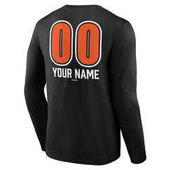 Baltimore Orioles Personalized Name & Number Fastball Long Sleeve T-Shirt - Black - MLB Discount