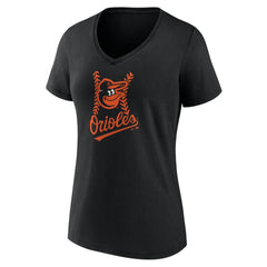 Baltimore Orioles Women's Personalized Name & Number Fastball V-Neck T-Shirt - Black - MLB Online