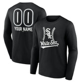 Chicago White Sox Personalized Name & Number Fastball Long Sleeve T-Shirt - Black - MLB Discount