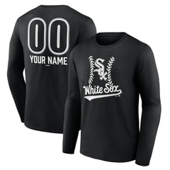 Chicago White Sox Personalized Name & Number Fastball Long Sleeve T-Shirt - Black - MLB Discount