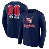Cleveland Guardians Personalized Name & Number Fastball Long Sleeve T-Shirt - Navy - MLB Discount