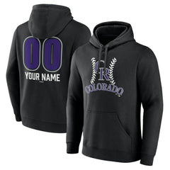 Colorado Rockies Personalized Name & Number Fastball Pullover Hoodie - Black - MLB Discount
