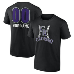 Colorado Rockies Personalized Name & Number Fastball T-Shirt - Black - MLB Lifestyle