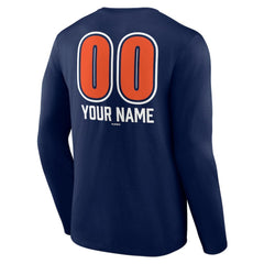 Detroit Tigers Personalized Name & Number Fastball Long Sleeve T-Shirt - Navy - MLB Sale