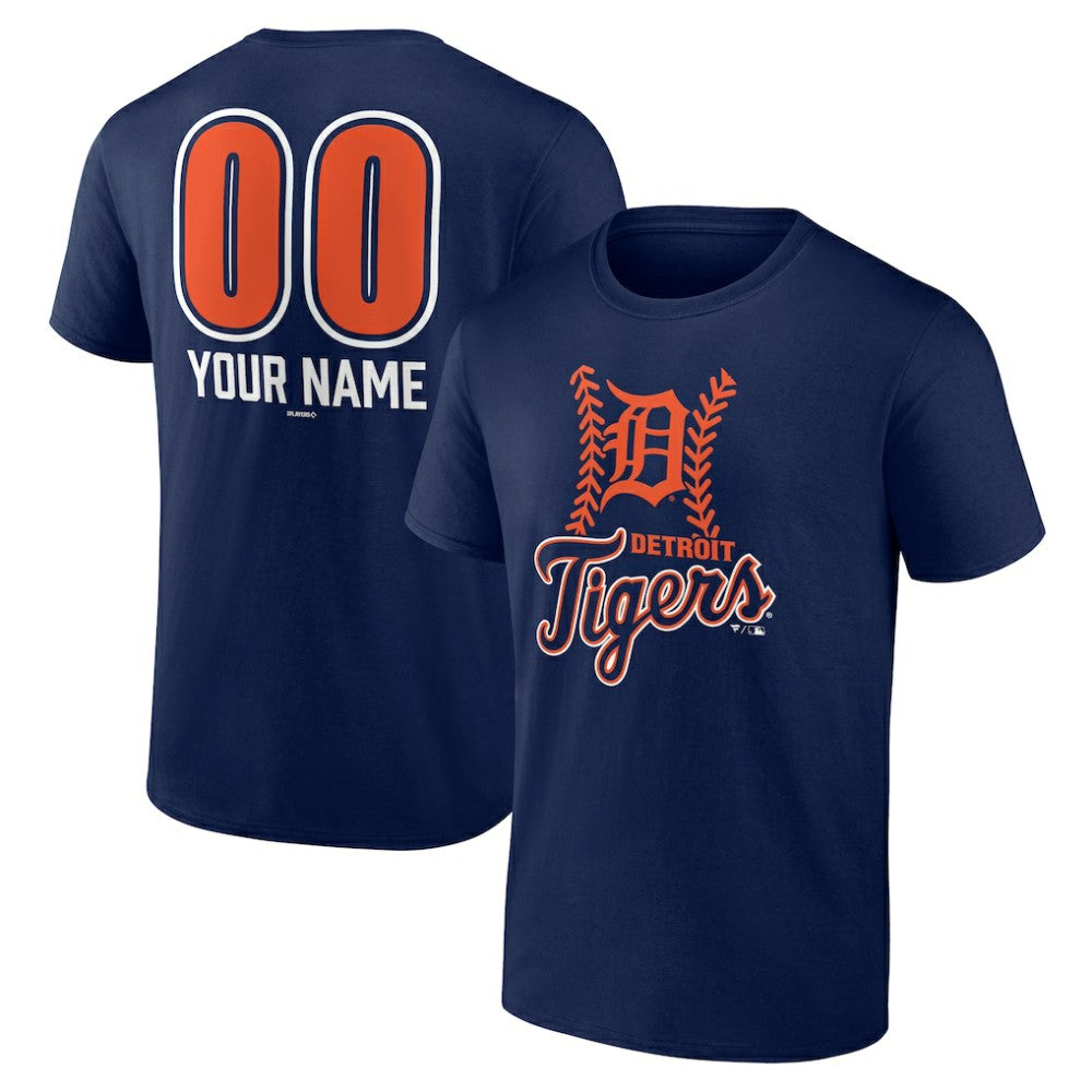 Detroit Tigers Personalized Name & Number Fastball T-Shirt - Navy - MLB on Sale