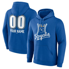 Kansas City Royals Personalized Name & Number Fastball Pullover Hoodie - Royal - MLB Discount