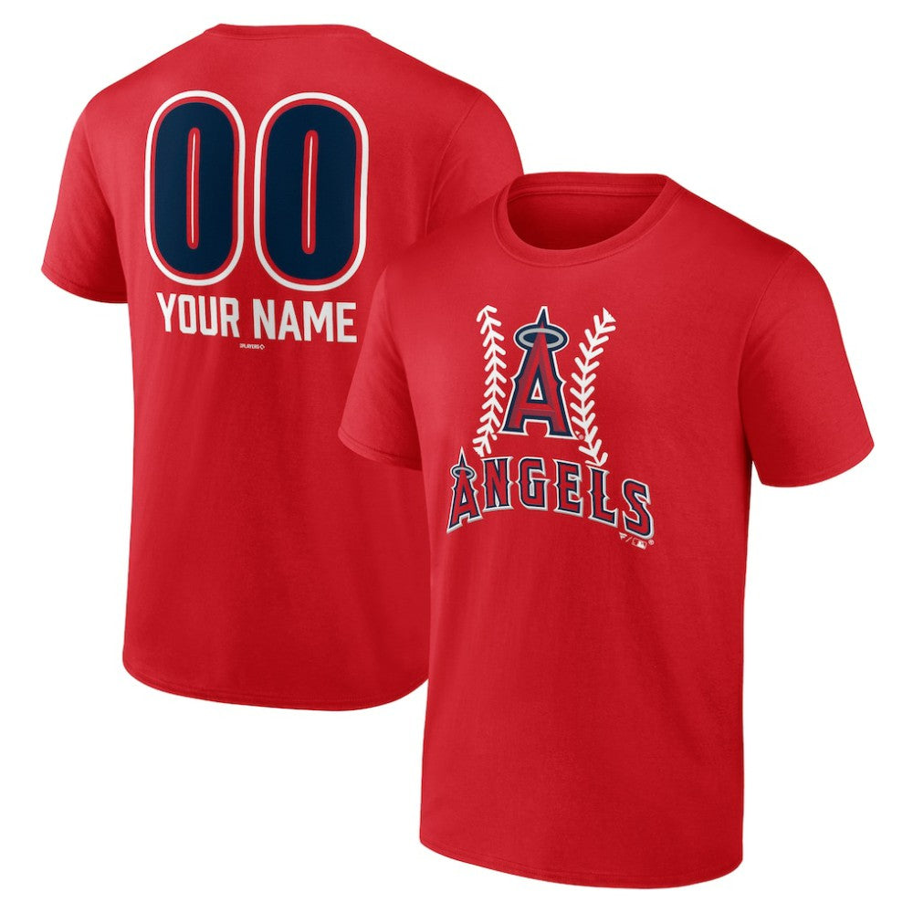 Los Angeles Angels Personalized Name & Number Fastball T-Shirt - Red - MLB Lifestyle
