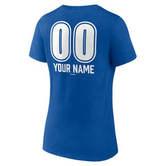 Los Angeles Dodgers Women's Personalized Name & Number Fastball V-Neck T-Shirt - Royal - MLB Lifestyle