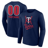 Minnesota Twins Personalized Name & Number Fastball Long Sleeve T-Shirt - Navy - MLB Online