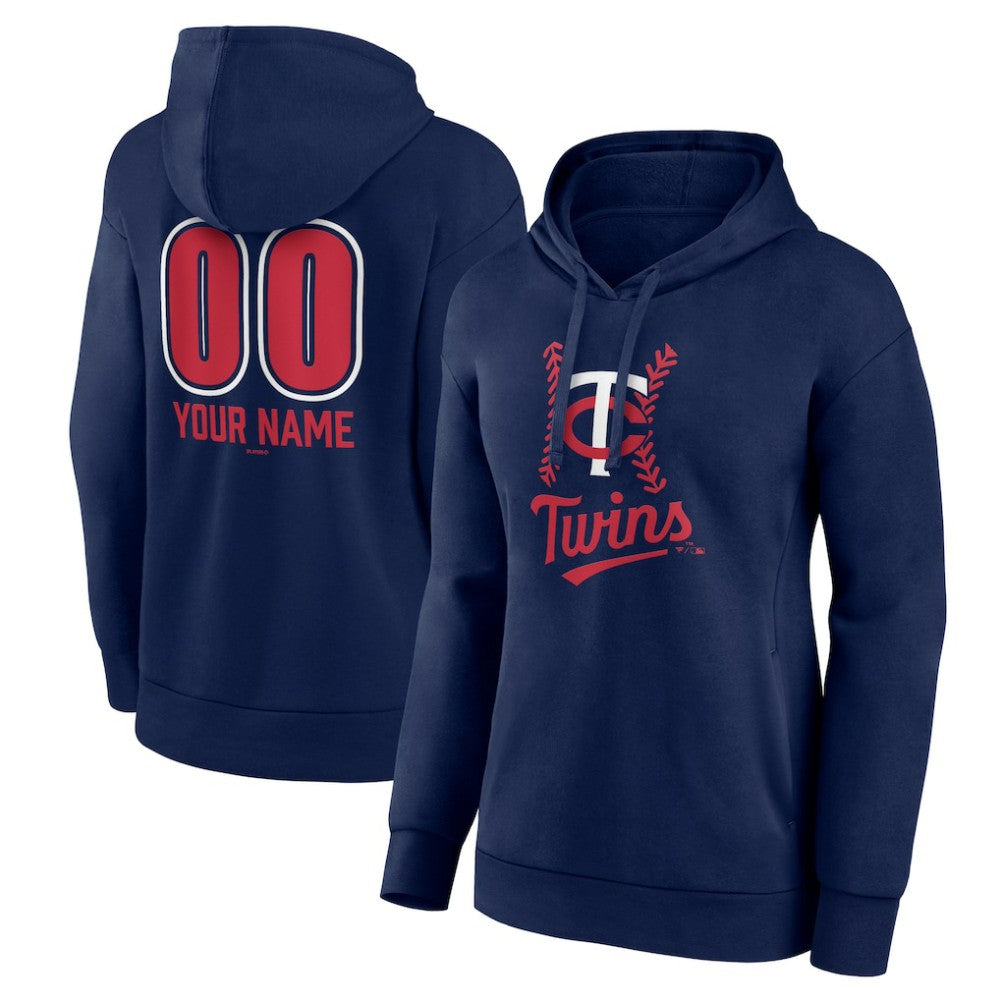 Minnesota Twins Women's Personalized Name & Number Fastball Pullover Hoodie - Navy - MLB Online