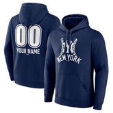 New York Yankees Personalized Name & Number Fastball Pullover Hoodie - Navy - MLB Discount