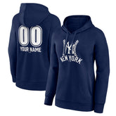 New York Yankees Women's Personalized Name & Number Fastball Pullover Hoodie - Navy - MLB Discount