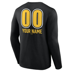 Pittsburgh Pirates Personalized Name & Number Fastball Long Sleeve T-Shirt - Black - MLB on Sale